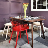 透明亚克力餐椅 扶手水晶椅子 时尚欧式宜家高端样板房设计师椅子