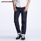 JackJones杰克琼斯男亚麻修身直筒牛仔裤C|215132066