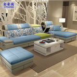 可拆洗布艺沙发组合大小户型转角简约现代客厅功能整装皮布沙发L