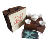 特价8件套陶瓷实木茶盘旅行茶具套装整套带茶盘便携功夫旅游茶具