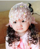 韩版宝宝发带女童发饰头饰婴儿童假发刘海发箍卷发款两种颜色