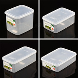 日本进口INOMATA 长方形保鲜盒 透明食品盒 冰箱收纳盒 冷藏盒
