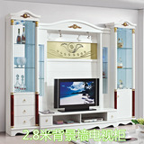 欧式电视墙3.3米地柜烤漆酒柜电视柜韩式背景墙组合厅柜大装饰柜