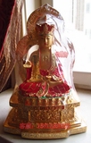 纯铜 镀金彩绘 地藏王菩萨铜像 地藏菩萨像 地藏像 铜佛像