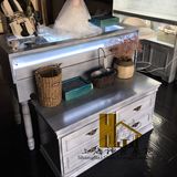 实木复古欧式烤漆 流水台展示台 高低桌组合 服装店中岛柜饰品柜