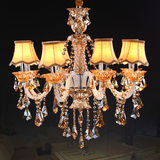 欧式奢埃及水晶灯 客厅餐厅卧室蜡烛琥珀色水晶吊灯P008-8