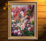 欧式油画手绘油画客厅家居别墅玄关壁炉装饰印象厚油田园花卉风景