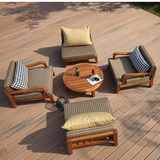 莱欣户外实木家具休闲柚木桌椅套装组合花园别墅阳台客厅茶几沙发