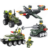 军事部队战车坦克战斗机装甲车兼容乐高积木拼装益智玩具6-12岁