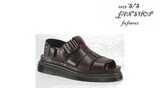 美国代购2013Dr.Martens FLASH 棕色牛皮光面搭扣男款凉鞋