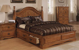 美式乡村实木家具双人储物床/多功能床/抽屉床老人床时尚儿童床