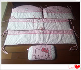 外贸全棉宝宝床围、枕头2件套（KT猫款可脱卸）
