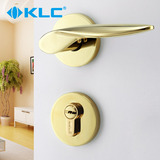 德国KLC 金色分体锁 现代简约房门机械执手锁 室内卧室卫生间门锁