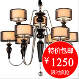【简爱】包邮欧式后现代黑色陶瓷艺术水晶吊灯餐厅卧室客厅简约灯