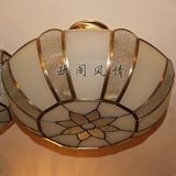 欧式全铜客厅半吸顶吊灯美式纯铜卧室餐厅书房巴洛克焊锡装饰灯具
