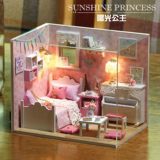 创意礼品手工拼装制作玻璃房子diy小屋小模型 屋玩具公主 房女生