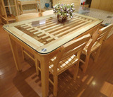 全实木餐桌椅松木餐桌饭桌田园钢化玻璃餐桌一桌四椅六椅特价