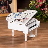 迷你钢琴音乐盒八音盒木质装摆件创意礼品送女友生日礼物女生实用