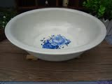 出口日本30cm兰花系列加厚翻边搪瓷保鲜碗 小脸盆 搅拌碗 拌面碗