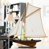 包邮 地中海英60公分大型帆船模型装饰摆件 一帆风顺结婚商务礼品