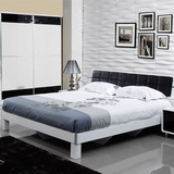 雅轩板式床简约现代实木床1.8双人床家具床烤漆高箱储物床气动床