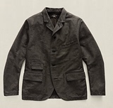 RRL 复古咔叽 水洗做旧黑色休闲西装 夹克 外套