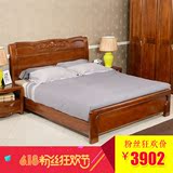 雅依格 简约现代实木床高箱储物床柚木中式床1.8双人床1.5单人