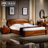 雅依格现代中式全实木床 非洲乌金木卧室家具双人床