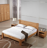 开心特麦 美国白橡木家具 全实木床 1.8米 北欧简约现代床