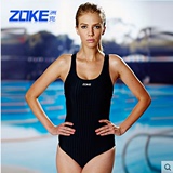 ZOKE连体三角泳衣女游泳健身专业运动泳装正品ZOKE性感修身带胸垫
