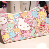 日系Hello Kitty凯蒂猫 tiny chum熊熊长款钱包可爱印花大脸女包