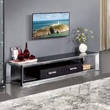 简约现代钢化玻璃电视柜茶几客厅组合小户型烤漆金属卧室电视机柜