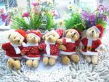 热卖毛绒玩具玩偶公仔布娃娃圣诞节小熊熊装饰结婚红色回礼品批发