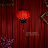 新中式铁艺灯笼吊灯阳台户外喜庆大红灯笼LED个性创意婚庆吊灯具