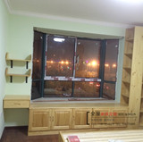 上海家具定做松木橱柜飘窗柜榻榻米地台储物柜纯实木整体衣柜定制