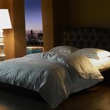 高档宾馆酒店床上用品 丝光全棉60s支贡缎条四件套 床单被套批发
