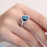 韩版潮人爱心蓝宝石水晶海洋之星戒指女指环