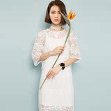 特价清仓夏季韩国纯色几何蕾丝套头两件套百搭女连衣裙