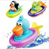 特价！美国sassy 拉绳/发条船 洗澡浴缸戏水玩具 企鹅鸭子鳄鱼