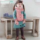 韩国原单 爆款 童装 加绒加厚 保暖 童套装 韩范时尚 两件套