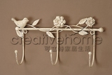 可立特欧式铁制小鸟墙壁挂钩/美式铁艺装饰挂钩/外贸创意家居饰品