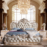 欧式床法式床 卧室婚床实木双人床2米大床2.2米真皮床白色公主床