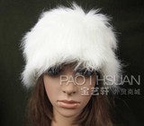 外贸原单瑞典H&M 时尚女生HM白色仿皮草帽 毛绒帽子冬季时尚女帽
