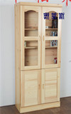 全实木书柜进口俄罗斯章子松木储物柜原木书柜