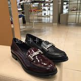 Tod's 16秋冬款 黑色真皮金属双T扣休闲低跟皮鞋女鞋 专柜代购