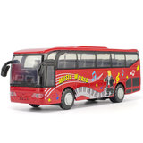 伶俐宝儿童玩具车合金校巴旅行小巴士公交车声光回力公共汽车模型