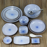 日式和风年轮陶瓷餐具 米饭碗面碗汤碗餐盘 酱料碟 日式和风汤盘