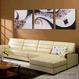 客厅装饰画三联无框画现代抽象沙发背景墙画壁画浮雕立体皮画典雅