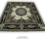 方形手工真丝地毯 欧式波斯地毯 出口伊朗客厅地毯 305x305厘米