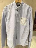 一毫子香港潮店 FRED PERRY 16夏 男装 条纹拼接口袋长袖衬衫8379